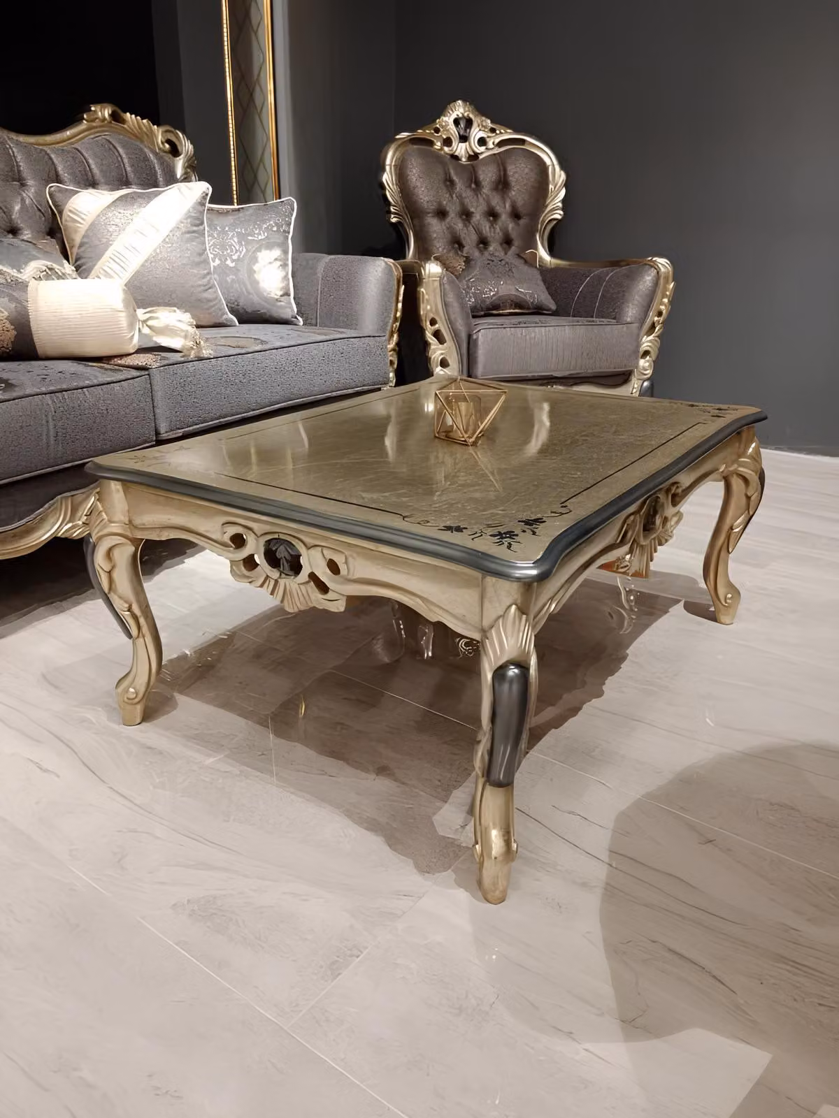 Klassischer Couchtisch Wohnzimmer Möbel edlem Couchtisch Gold