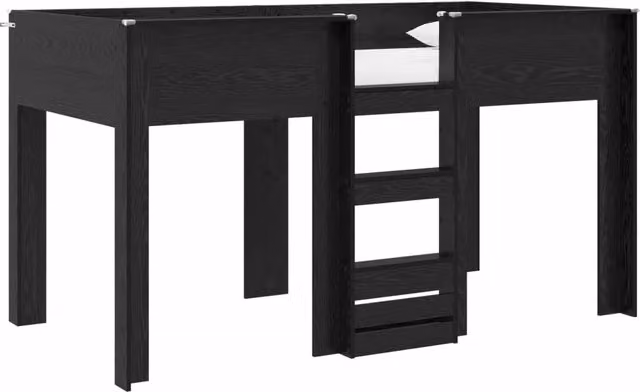 Letto a Castello per Bambini | Letto Infantile | Lettino Rovere Nero 90 x 200 cm