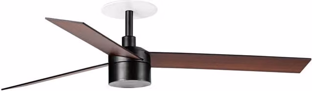 RUDDER RECESSED TEK 3 L Ventilatore nero/noce 4000K