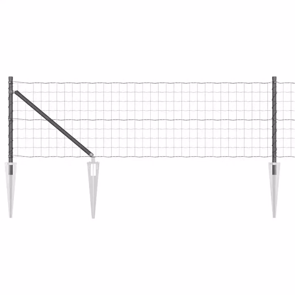 Recinzione vidaXL in acciaio rivestito in PVC grigio per installazione interrata, L: 25 m, H: 0,4 m – 2