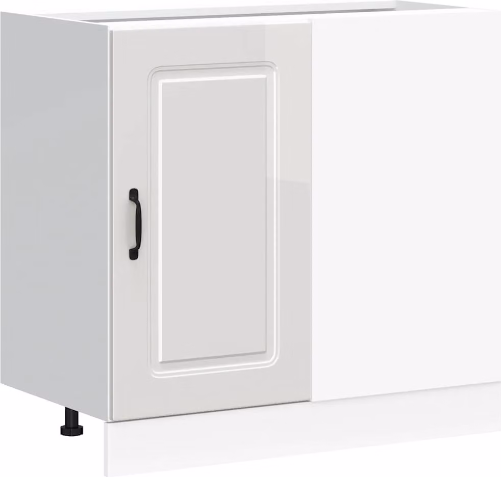 Mobiletto da cucina "Kalmar" Bianco lucido in legno ingegnerizzato