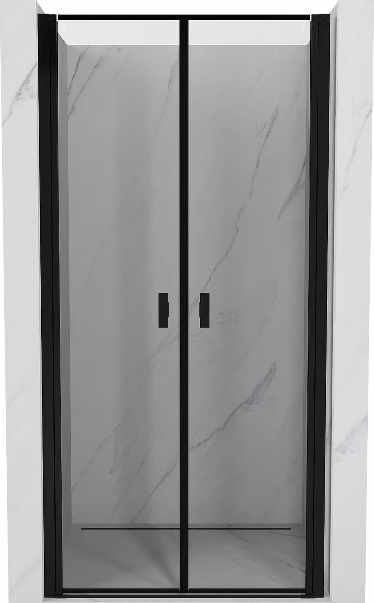 Mexen Mist porta doccia battente 85 cm, cornice nera, nero - 8A7-085-000-70-70