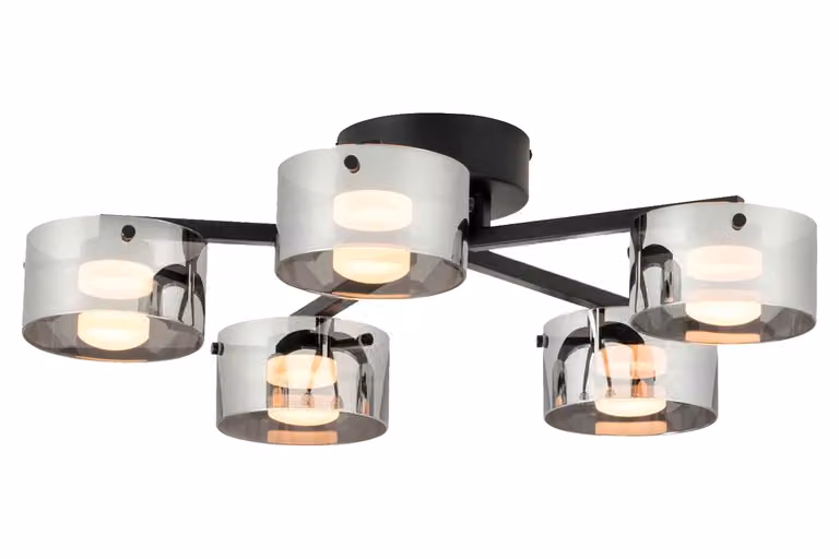 Plafoniera LED - nero - Ø 65,5 cm - vetro fumé - metallo - dimmerabile