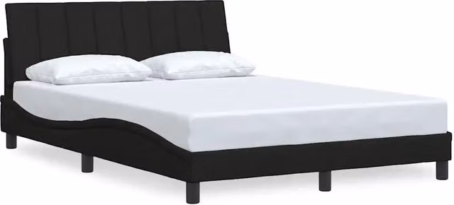 Letto matrimoniale | Letto per adulti | Giroletto senza Materasso Hanko Nero 140x200 cm in Tessuto