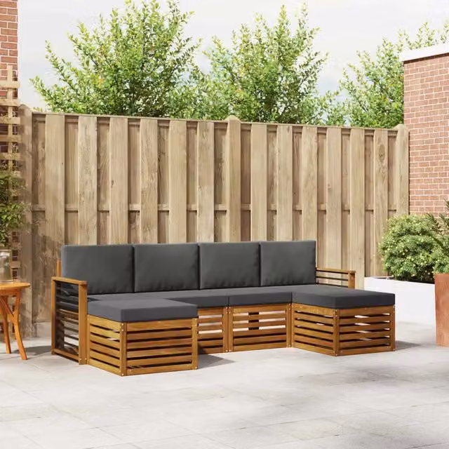 Set di divani da esterno 6 pz Naturale e Antracite 3375262