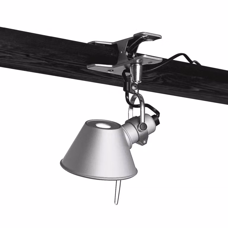 Artemide Lampada con morsetto Tolomeo Micro Pinza, dimmerabile, Alluminio / Grigio / Zincato, Soggiorno / Sala da pranzo, Alluminio, Design, Lampada con morsetto