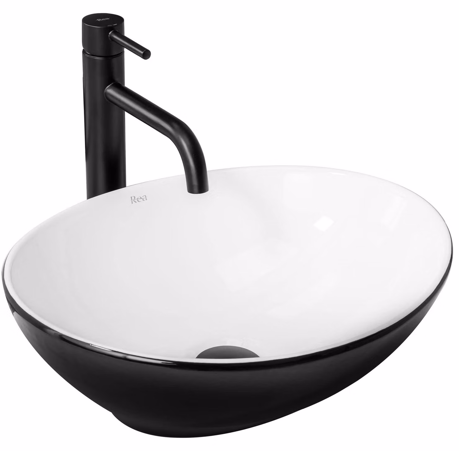 Lavabo da Appoggio Rea Sofia White Black