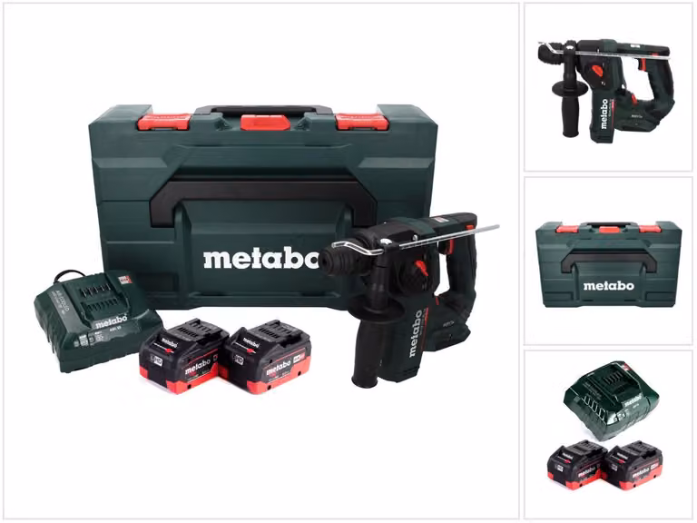 Metabo BH 18 LTX BL 16 Tassellatore a batteria 18V / 1.3 J / SDS-plus ( 600324840 ) + 2x Batterie 8,0 Ah + Caricabatterie + Valigetta MetaBOX