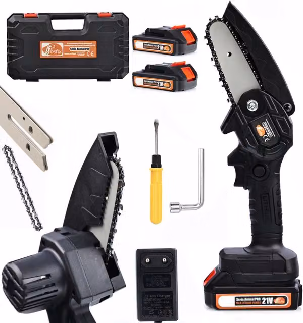 Motosega Elettrica a Batteria Black Piranha BPW21V 21V 800W Colore Nero con 2 Batterie Max Lithium, Caricatore Rapido, Valigetta e Accessori – 1