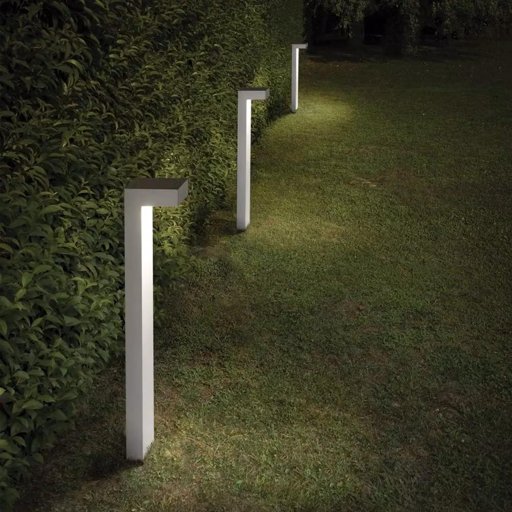 Piantana Moderna Ideal Lux Sirio in Alluminio Bianco con 2 Luci LED e Vetro Trasparente, Luce Calda, H: 80 cm – 2