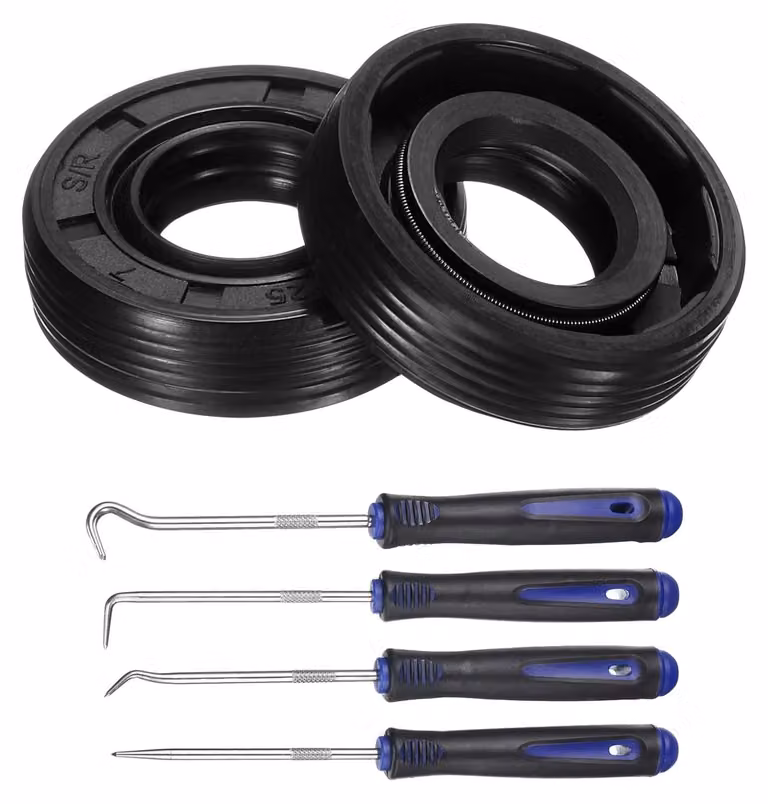 Guarnizione per albero TC 12x25x7 mm, 2 pezzi, a doppia labbro, in nitrile, colore nero