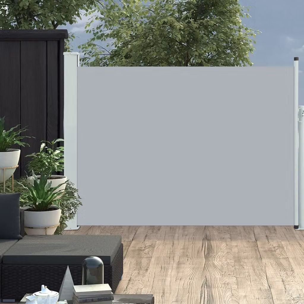 The Living Store Tenda laterale estensibile 100×500 cm Grigio