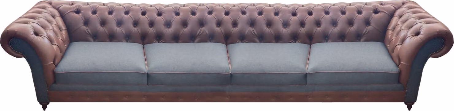 Chesterfield Braun Sofa Couch Viersitzer Leder Einrichtung Sitzmöbel Wohnzimmer