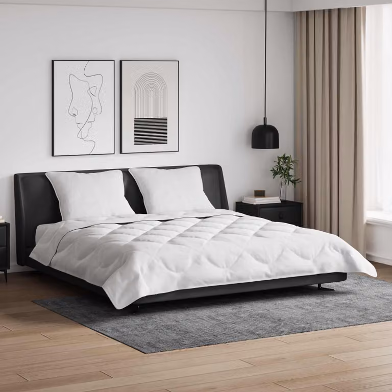 Set da letto vidaXL composto da piumone e 3 cuscini in microfibra traspirante, colore bianco