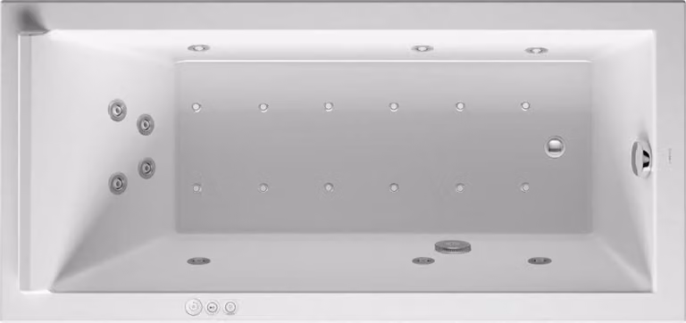 Duravit Starck Bains à remous, à encastrer, simple dos, bâti-support, garniture de vidage et de trop-plein chrome, Combi-Système P, 1700x800mm, 760336000CP1000, 760336000CP1000