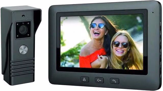 Kit Videocitofono Monofamiliare Trade Shop con Monitor da 7 pollici, Telecamera e Funzione Apriporta, Nero – 1