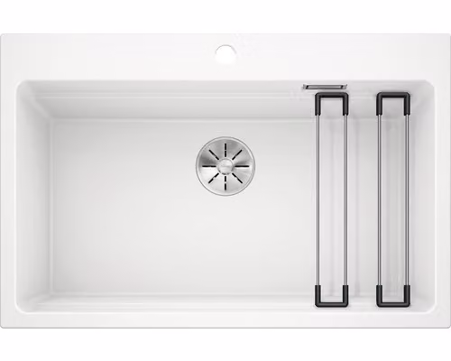 Lavello in granito Blanco ETAGON, dimensioni 510 x 780 mm, colore bianco