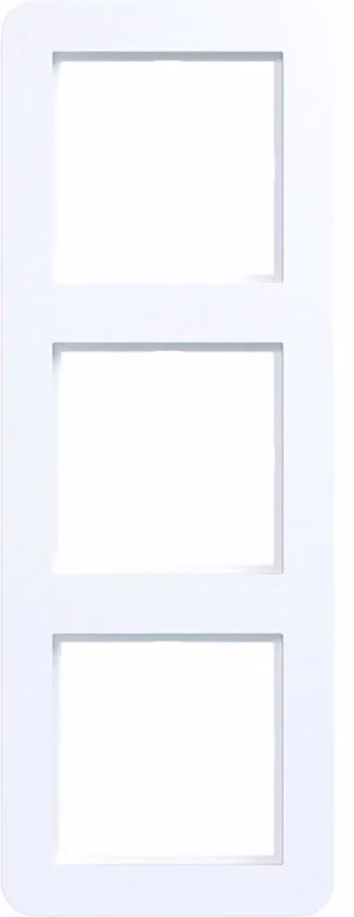 Hager, cornice a 3 moduli, colore bianco opaco, modello WAD7300WM