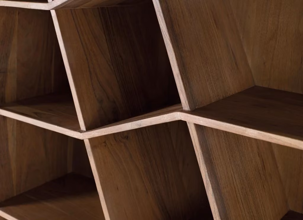 Libreria moderna in legno di mango Giner y Colomer, marrone e nero, L 120 cm x P 40 cm x H 180 cm – 2
