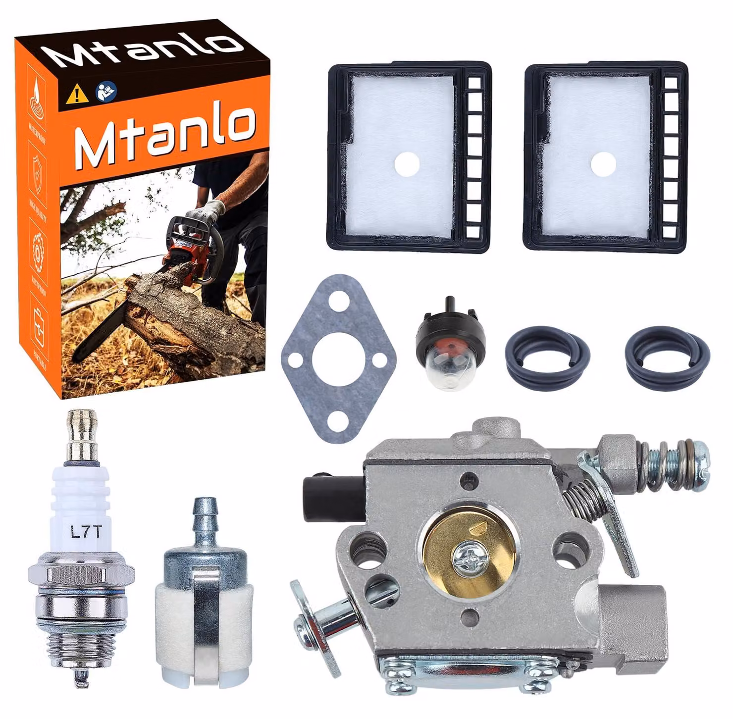 Kit carburatore per motosega – include filtro dell'aria e candela