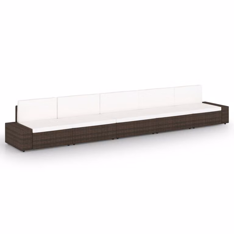 Maison Exclusive - Set da giardino 5 pezzi con cuscini Marrone Polyrattan