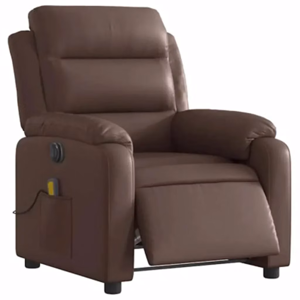 Poltrona Massaggiante Elettrica Relax vidaXL in Similpelle Marrone con Braccioli – 2