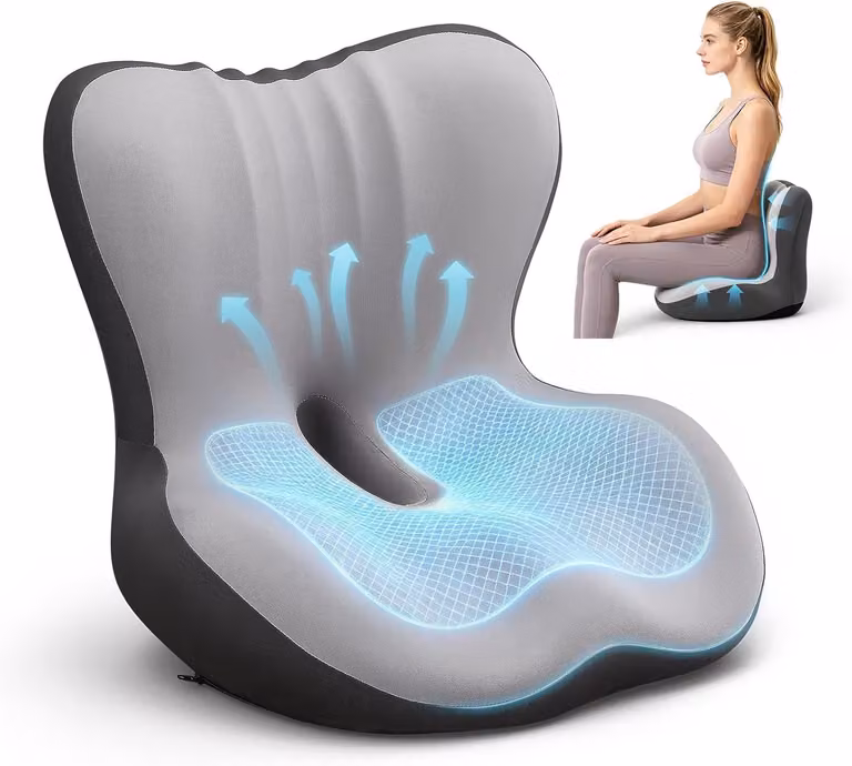 Cuscino ortopedico con schienale, in memory foam, per sedia da ufficio