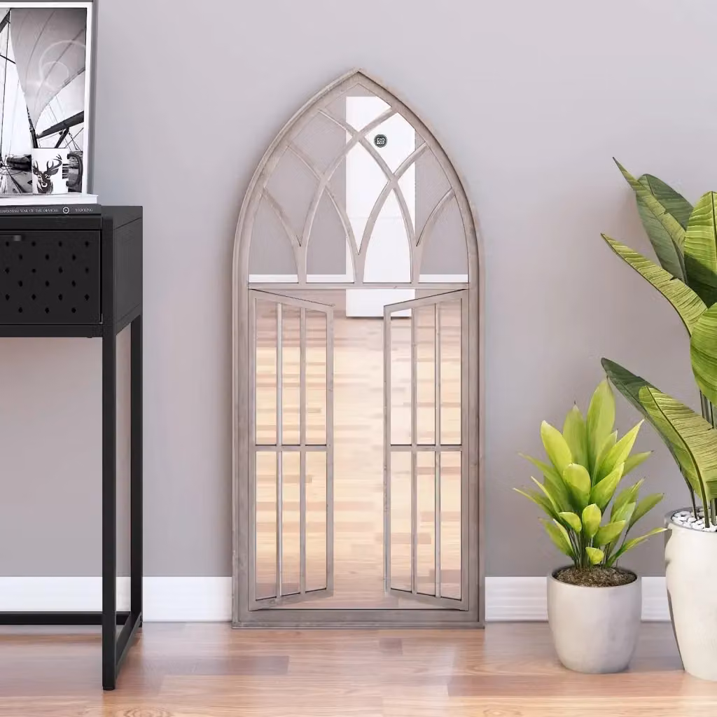 Specchio rettangolare DESIGN IN in metallo e vetro color beige, da appendere a parete, L: 100 cm, P: 45 cm – 2