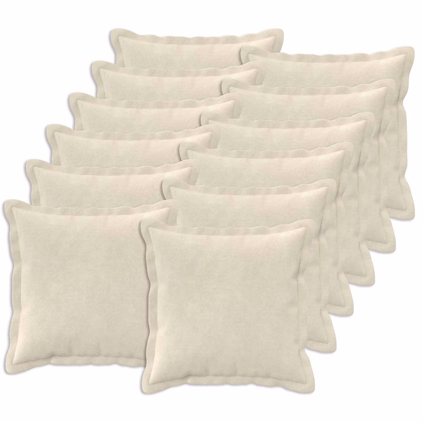 vidaXL Cuscino con cuscino HOUTEN 12 pz Crema Fleece in microfibra