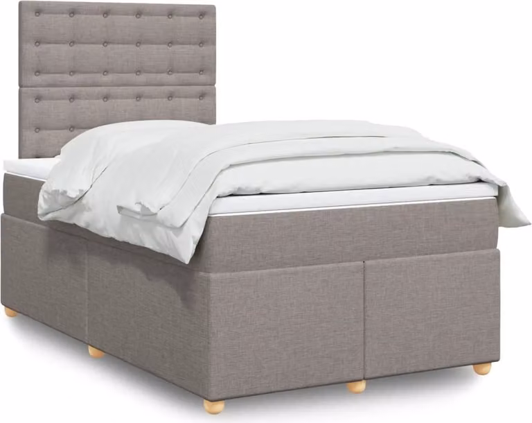 Maison Exclusive - Giroletto a Molle con Materasso Tortora 120x200 cm in Tessuto