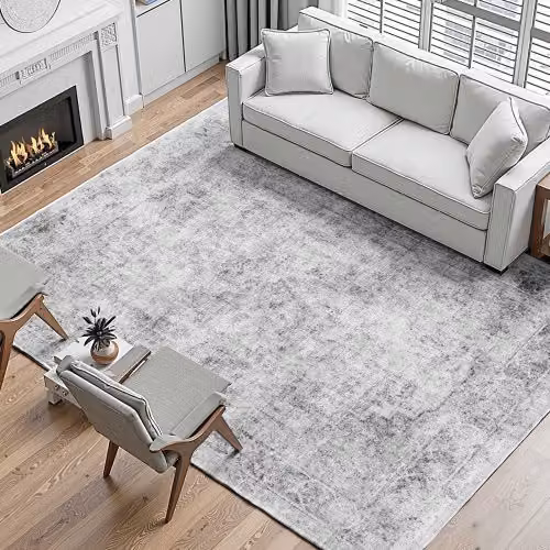 Tappeto Grande VEVOR Grigio in Faux Fur con Design Boho Astratto, Lavabile e Antiscivolo per Soggiorno, Camera da Letto o Ufficio, L: 365,8 cm, P: 274,3 cm