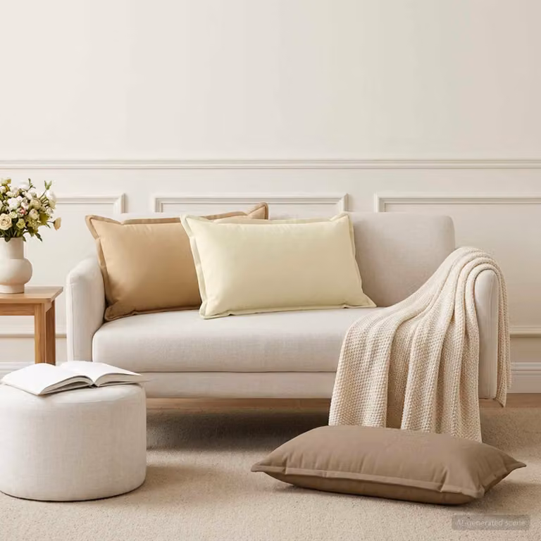 Set di 6 federe vidaXL HOUTEN beige in poliestere, L 40 cm x P 70 cm