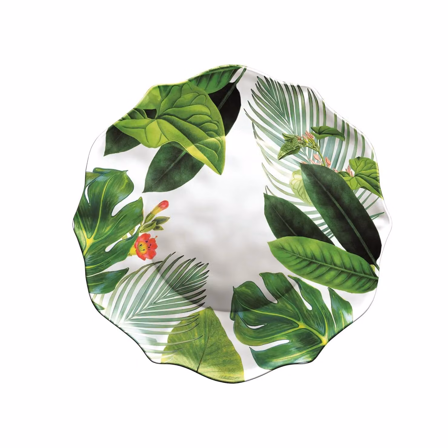 Piatto piano in melamina, Linea York Floreale, diam. 29,2cm - 6 pezzi