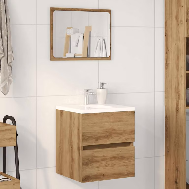 Lavabo da bagno sospeso vidaXL in stile retro marrone L: 41 cm, P: 38,5 cm, H: 45 cm
