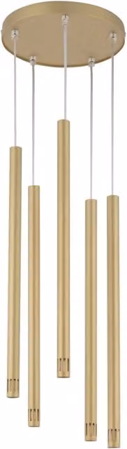 Lampada a sospensione dorata Sopel Laser Sigma 5xG9