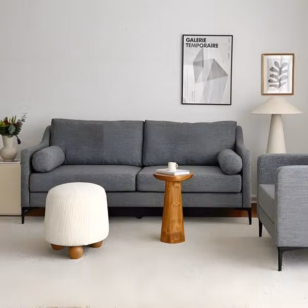 Sofa Dreisitzer Couch Polstersofa Design 3 Sitzer Stoffsofa Grau