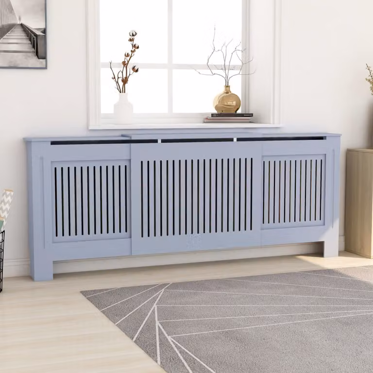 The Living Store Copriradiatore in MDF grigio 205 cm