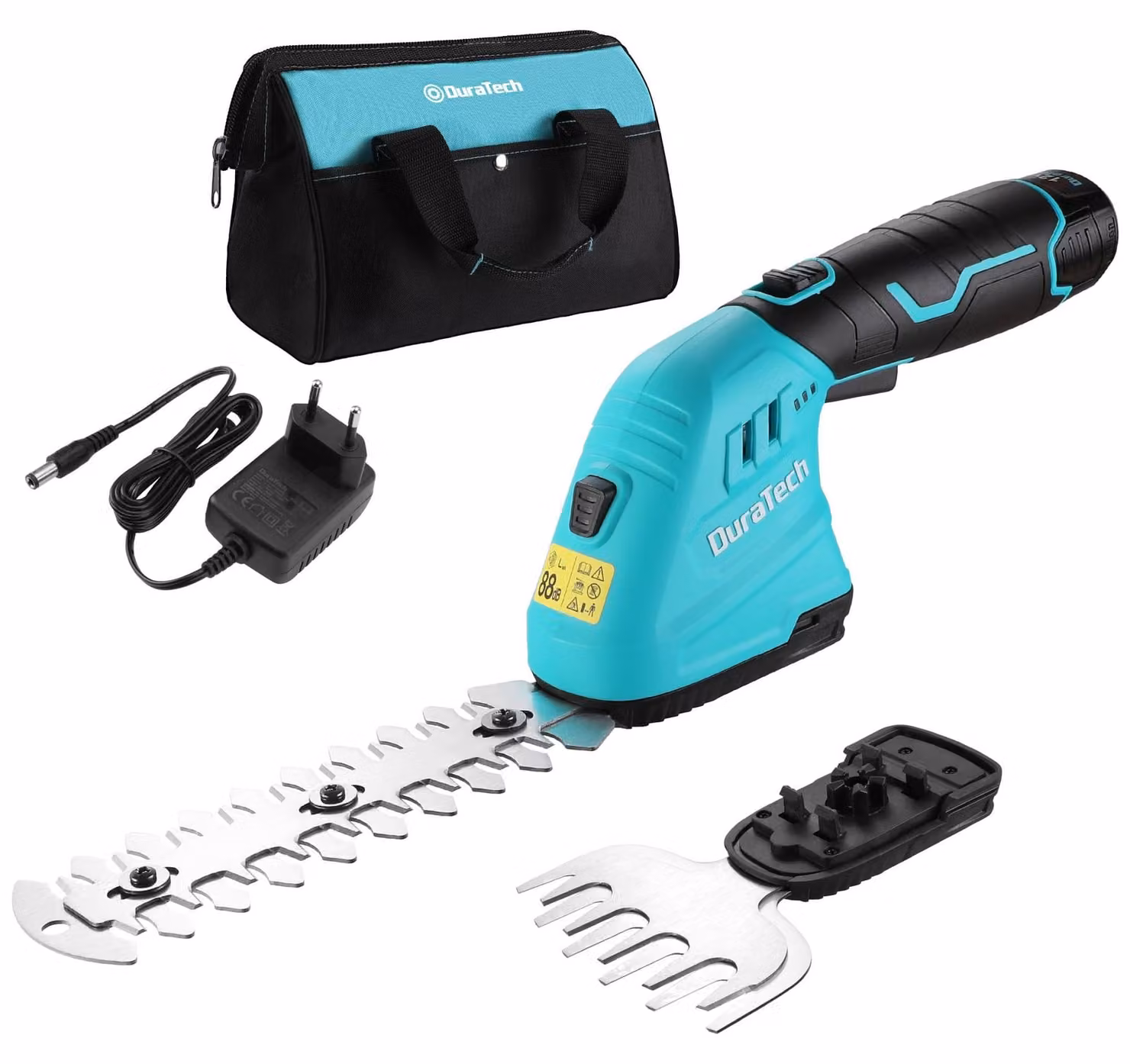 Potatore e tagliaerba a batteria 12 V, 2-in-1, con batteria da 2Ah e caricabatterie