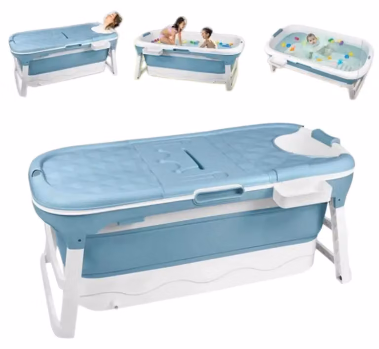 Vasca da bagno pieghevole portatile per adulti, ideale per piccoli bagni
