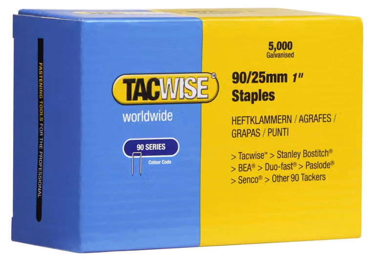TACWISE 308 TACWISE morsetti posteriori stretti 90/25 mm zincati, 5.000 pezzi