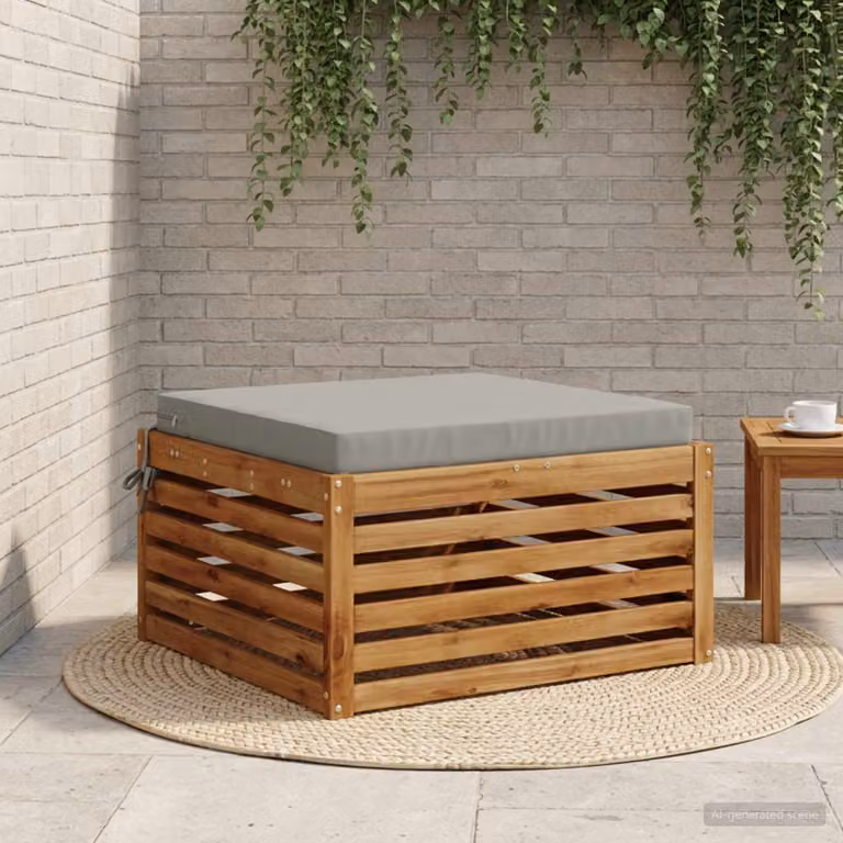 Cuscino per sedia vidaXL SOEST in poliestere grigio con rivestimento rimovibile e resistente ai raggi UV