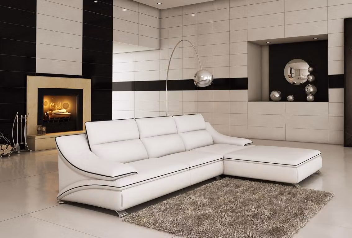 Design Polster Eck Sofa Couch Leder Sofas Garnitur Wohnlandschaft XXL Big Ecken
