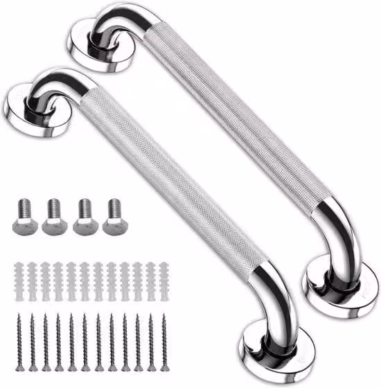 Supporto per bagno antiscivolo, 30 cm, argento