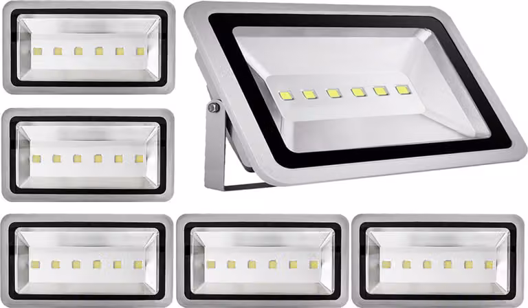 6pcs 300W LED Proiettore all'aperto, Greenmigo bianco freddo impermeabile IP65 Super illuminazione di sicurezza luminosa per giardino, cortile, magazzino, piazza, cartellone pubblicitario