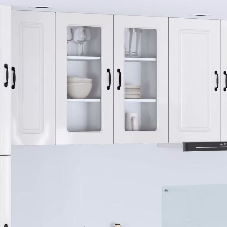 Pensile da cucina moderno vidaXL Kalmar Bianco Lucido in MDF L/P/H: 80,0 x 40,0 x 31,0 cm