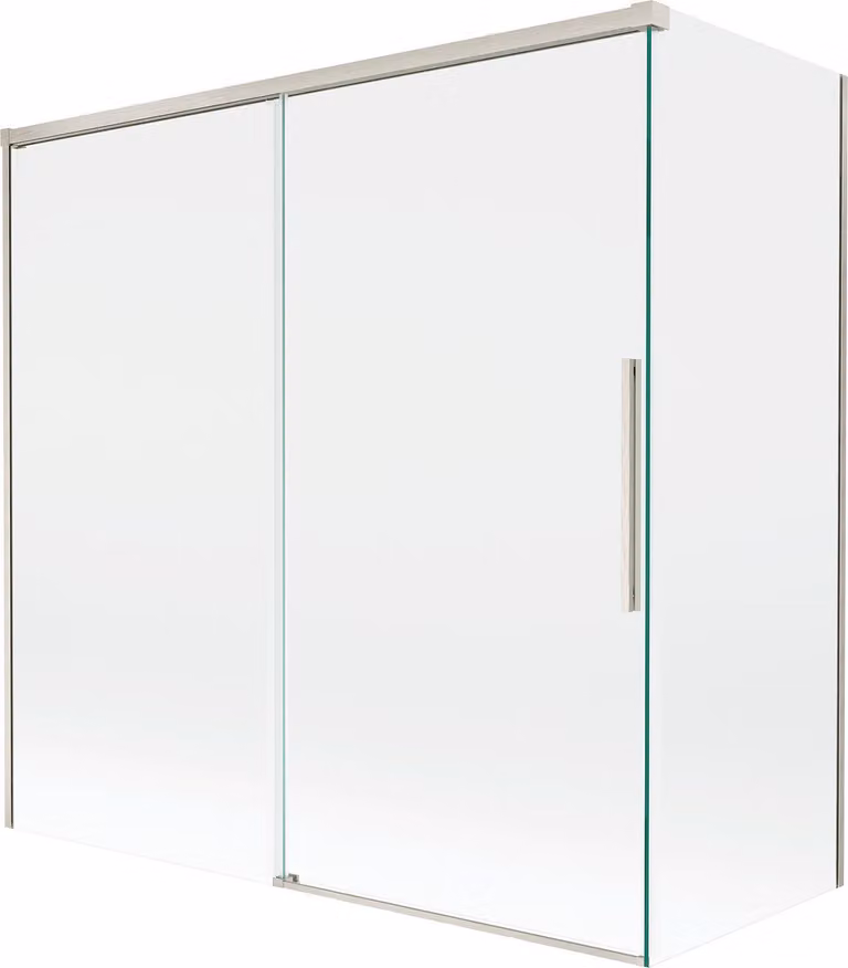 Mexen Rox parete doccia a 2 ante scorrevoli 160 + 75 x 150 cm, trasparente, nichel spazzolato - 8C9-160-075-97-00