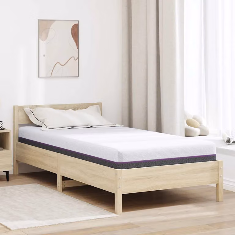 vidaXL Materasso in schiuma viscoelastica con rivestimento rimovibile, Grigio e Bianco, L 200 x P 100 cm