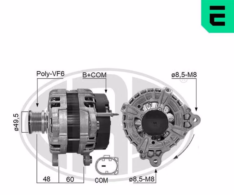 ERA 209635 Alternatore LiMa 180 A 14 V per VW Golf VII berlina (5G1, BQ1, BE1, BE2), Passat Variant (3G5, CB5) e Golf VII Variant (BA5, BV5)
