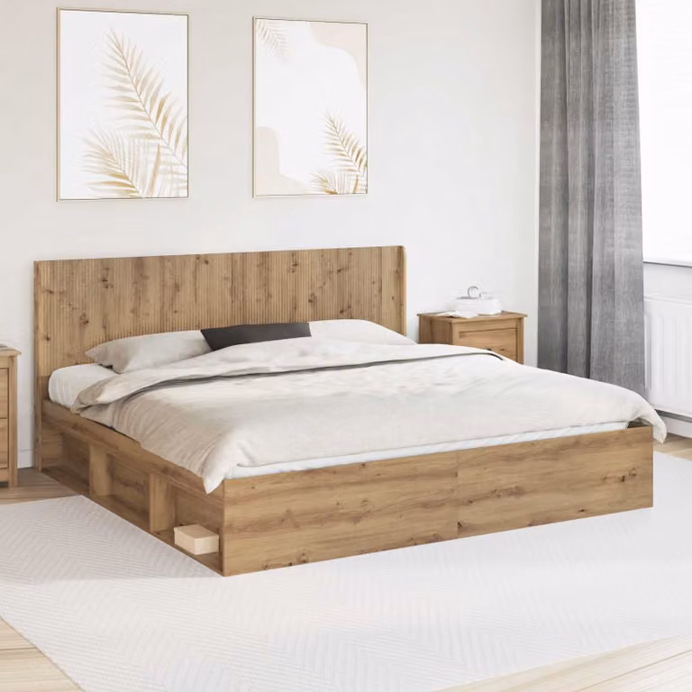 Testiera per letto vidaXL in legno ingegnerizzato color rovere