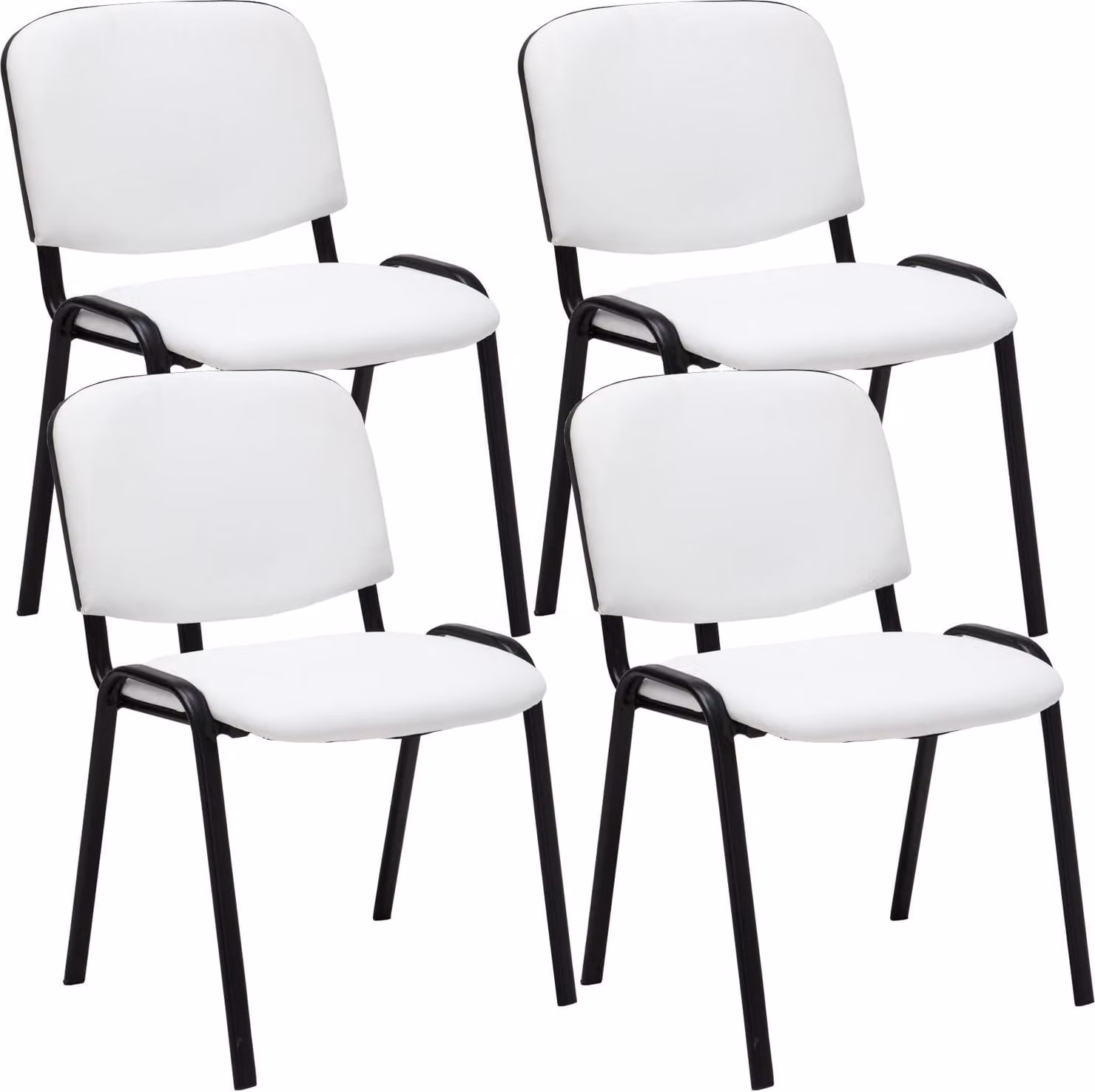 set di 4 sedie per visitatori in Pelle finta Ken